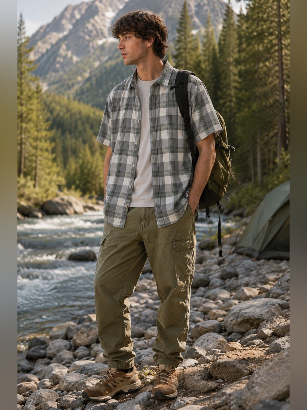 The North Face Plaid Short Sleeve Button Up Shirt XL Outdoor Hiking